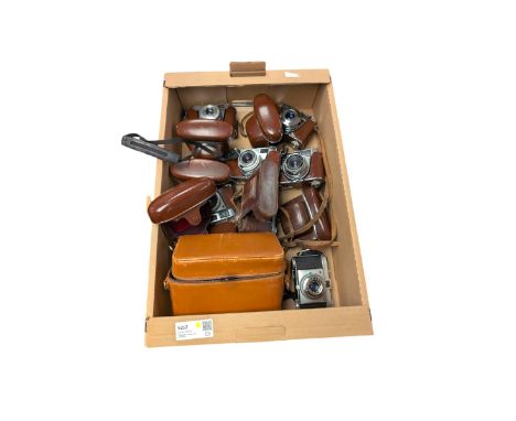 Eight Kodak Retinette cameras and similar, including IA, IB, IIIS models, most in leather cases