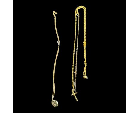 9ct gold jewellery, including locket, cross pendant and chain linksCondition Report:Approx 6 grams