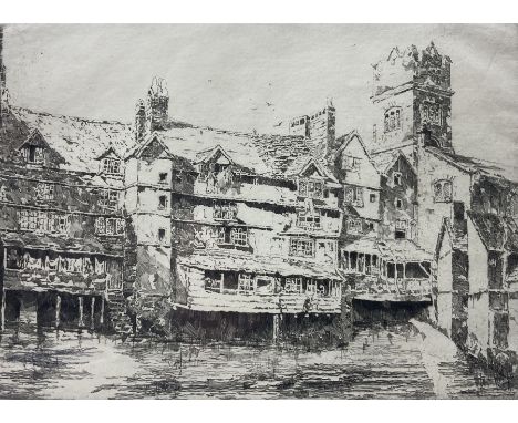 John Taylor Arms (American 1887-1953): 'Old Exe Bridge', etching signed in pencil 11.5cm x 16cm 