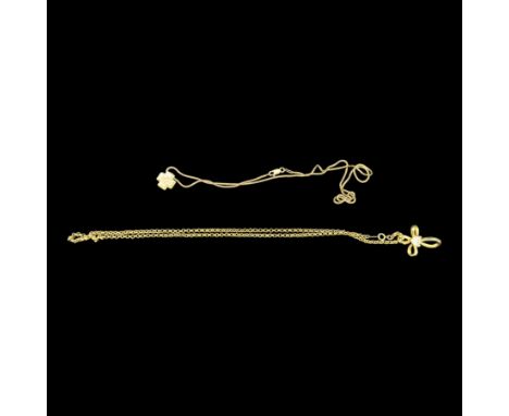 9ct gold jewellery, including Millennium pendant necklace, crucifix pendant and a cubic zirconia cross pendant necklaceCondit