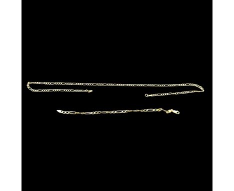 9ct gold fancy link bracelet and a 9ct gold fancy link necklace chain, stamped or hallmarkedCondition Report:Approx 9.5 grams