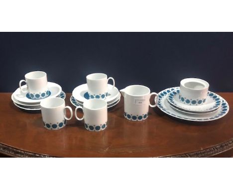 THOMAS GERMANY PART TEA SERVICE, with retro decoration on a white ground