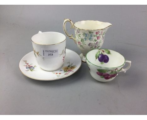 ROYAL WORCESTER FLORAL DECORATED PART TEA AND DINNER SERVICE, including tea pot, cups and various plates, along with other te
