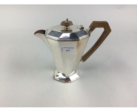 ART DECO STYLE SILVER PLATED FOUR PIECE TEA SERVICE