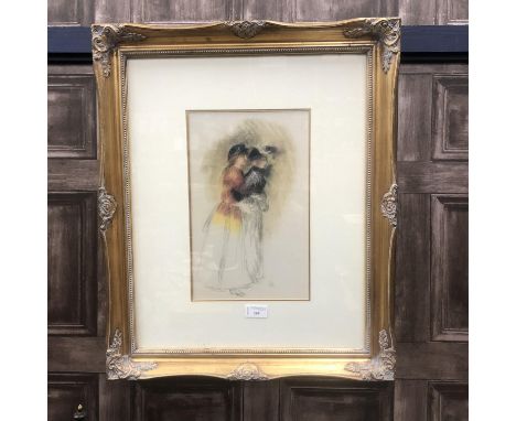 AMENDMENT - TWO LADIES, print on paper, 32cm x 20cm, Mounted, framed and under glass
