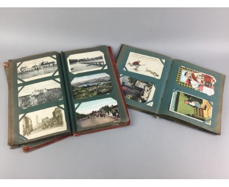 VINTAGE POSTCARD ALBUM, along with two other albums and cigarette cards