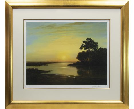 J. MACKIE, GOLDEN LIGHTS 3 print on paper, signed in pencil Mounted 56cm x 70cm overall, along with Rajinder, The Blue Carpet