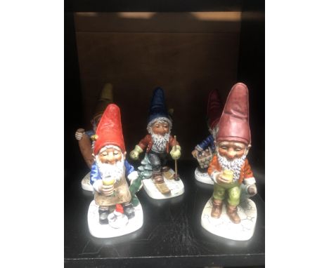 TEN GOEBEL CO BOY GNOME FIGURES, the tallest 21cm high