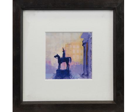 SCOTTISH CONTEMPORARY, THE DUKE print on paper 15cm x 15cm Mounted, framed and under glass