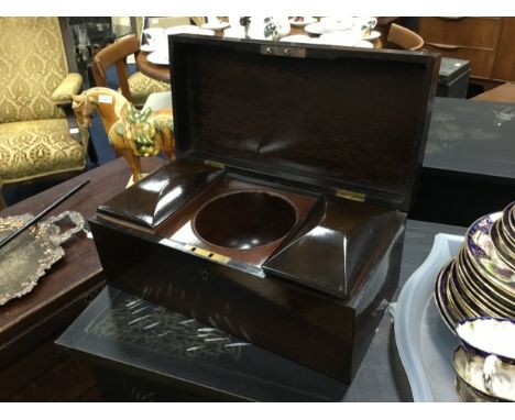 VICTORIAN ROSEWOOD TEA CADDY, 37cm wide