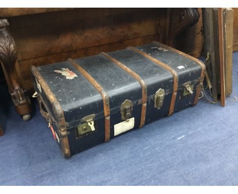 VINTAGE TRAVEL TRUNK, 95cm wide