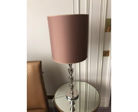 A Polished Nickel Table Lamp With Shade 89cm (Room 232)