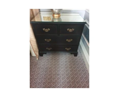 A Pair Four Drawer Mirrored Top Commode Chests Raised By Four Block Feet With A Square Carved Motif And Scrolled Movement Abo