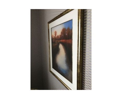 Lithograph Print Park Scene With 5 Figures Framed 80 x 60cm (Room 122)