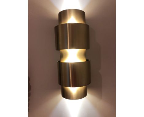 2 x LED Antique Brass 2 Light Indoor Wall Light Antique Brass 30CM (Room 232)