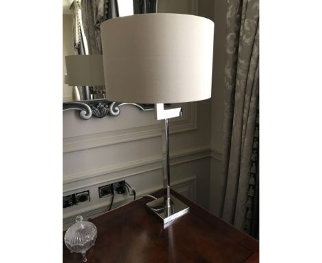 Porta Romana SLD36 Polished Nickel Swivel Arm Table Lamp With Shade 65cm (Room 124)