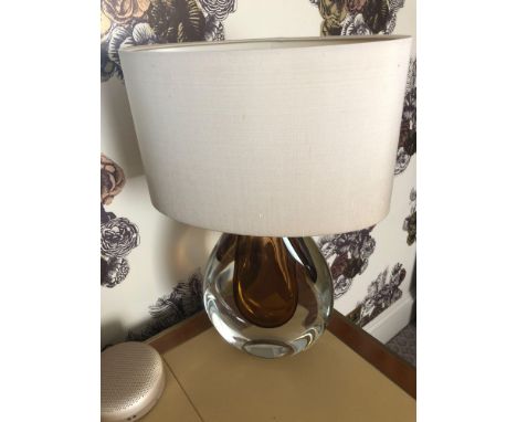 Heathfield And CO Mia Table Lamp Mouth-Blown Glass Features An Intense Drop Of Colour And A Satin Shade 50cm Tall (Room 238)