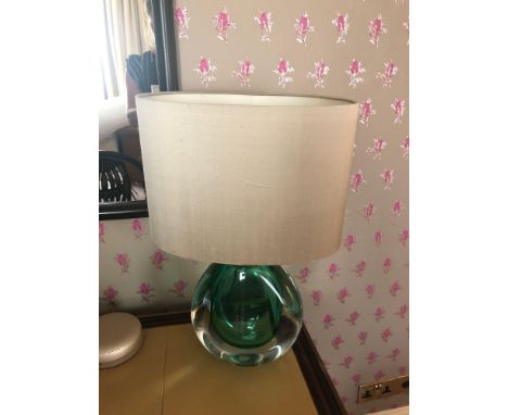 Heathfield And CO Mia Table Lamp Mouth-Blown Glass Features An Intense Drop Of Colour And A Satin Shade 50cm Tall (Room 208)