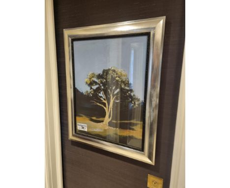 Landscape Lithograph Print Framed Depicting A Tree 62 x 76cm (Room 129)
