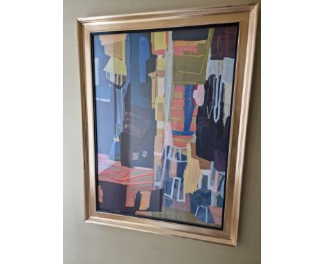 Lithographic Print Abstract Framed 80 x 60cm (Room 120)