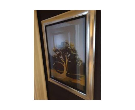 Landscape Lithograph Print Framed Depicting A Tree 62 x 76cm (Room 127)
