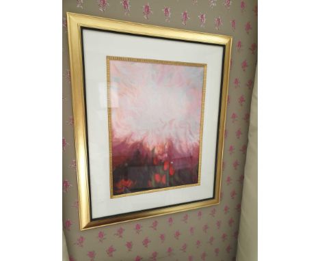 Abstract Lithograph Flame Clouds Framed 71 x 86cm (Room 137)