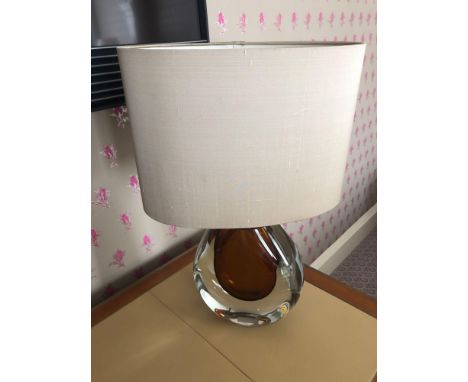 Heathfield And CO Mia Table Lamp Mouth-Blown Glass Features An Intense Drop Of Colour And A Satin Shade 50cm Tall (Room 237)