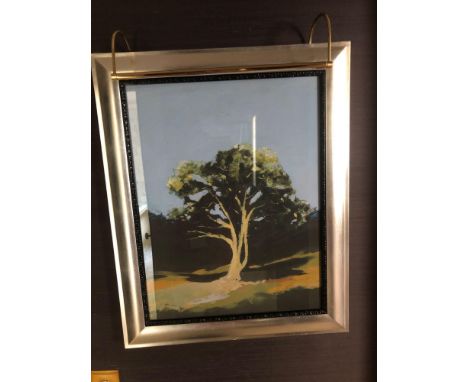 Landscape Lithograph Print Framed Depicting A Tree 62 x 76cm (Room 239)