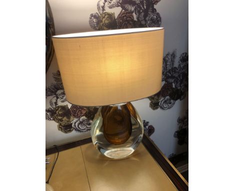  Heathfield And CO Mia Table Lamp Mouth-Blown Glass Features An Intense Drop Of Colour And A Satin Shade 50cm Tall (Room 230)