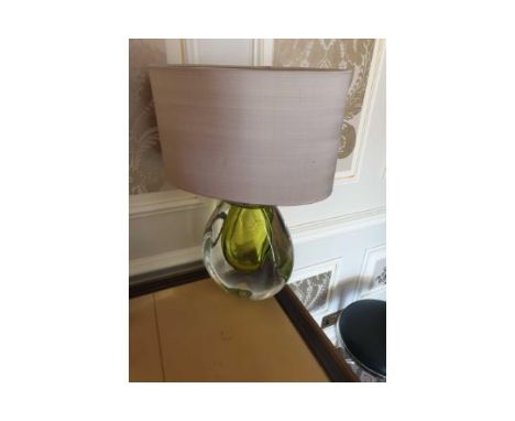 Heathfield And Co Mia Table Lamp Mouth-Blown Glass Features An Intense Drop Of Colour 50cm Tall ( Room 121) No Shade&nbsp;