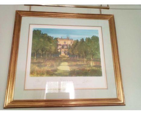  HRH The Prince Of Wales Limited Edition Print Of Highgrove House Dated Signed And Framed 2011 Of 100 Signed Dated And Framed