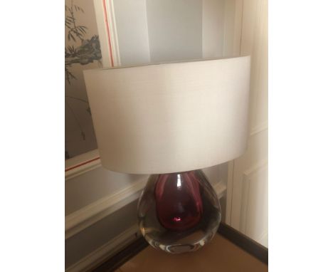 Heathfield And CO Mia Table Lamp Mouth-Blown Glass Features An Intense Drop Of Colour And A Satin Shade 50cm Tall (Room 217/8