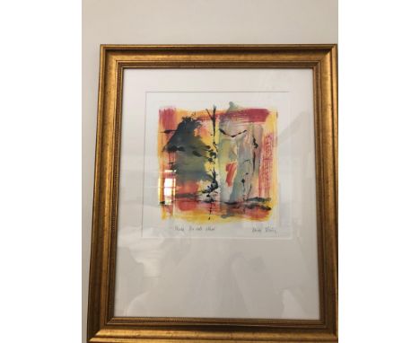 Heidi Koenig (German B1964 - ) Abstract Artwork Monotype Print Titled Made For Each Other Signed And Framed 58 x 48cm (Room 2