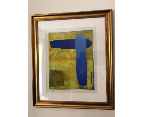 Abstract Lithograph In Portrait Framed Unsigned 68 x 58cm (Room 204)