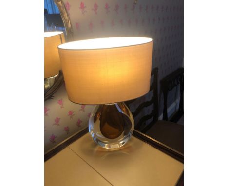 Heathfield And CO Mia Table Lamp Mouth-Blown Glass Features An Intense Drop Of Colour And A Satin Shade 50cm Tall (Room 223)