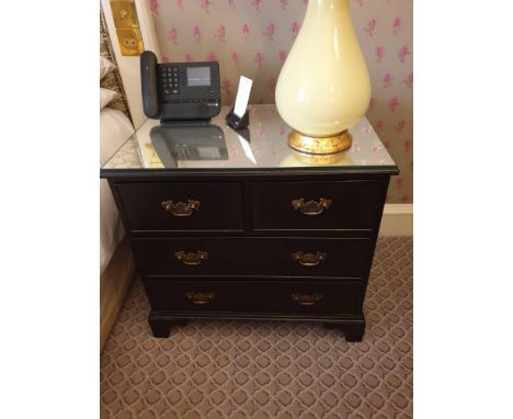 A Pair Four Drawer Mirrored Top Commode Chests Raised By Four Block Feet With A Square Carved Motif And Scrolled Movement Abo