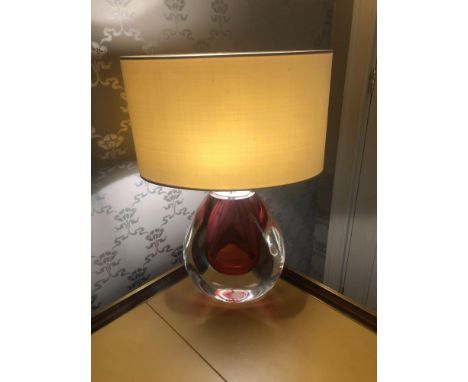 Heathfield And CO Mia Table Lamp Mouth-Blown Glass Features An Intense Drop Of Colour And A Satin Shade 50cm Tall (Room 210)