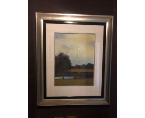 Lithograph Print Park Scene With 5 Figures Framed 80 x 60cm (Room 221)