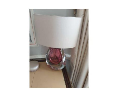 Heathfield And CO Mia Table Lamp Mouth-Blown Glass Features An Intense Drop Of Colour 50cm Tall (Room 130) NO SHADE