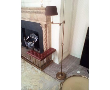 Library Floor Lamp Finished In English Bronze Swing Arm Function With Shade 156cm (Room 106 107)