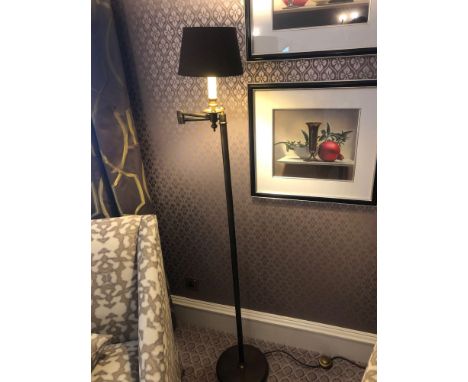 Library Floor Lamp Finished In English Bronze Swing Arm Function With Shade 156cm (Room 227)