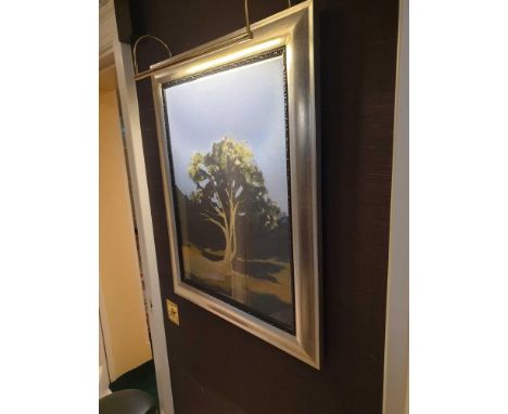 Landscape Lithograph Print Framed Depicting A Tree 62 x 76cm (Room 139)