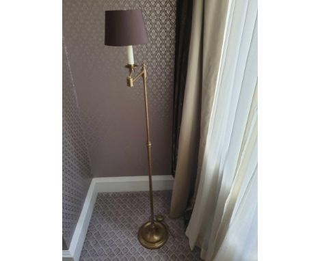 Library Floor Lamp Finished In English Bronze Swing Arm Function With Shade 156cm (Room 141)
