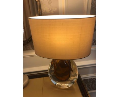 Heathfield And CO Mia Table Lamp Mouth-Blown Glass Features An Intense Drop Of Colour And A Satin Shade 50cm Tall (Room 209)