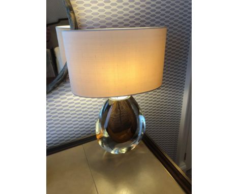 Heathfield And CO Mia Table Lamp Mouth-Blown Glass Features An Intense Drop Of Colour 50cm Tall (Room 222) No Shade