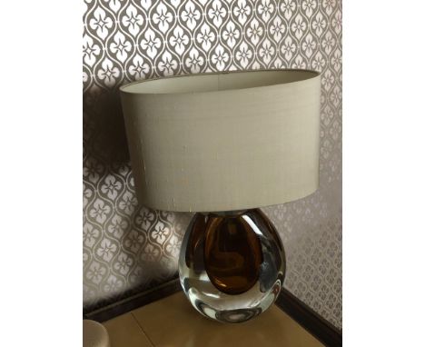 Heathfield And CO Mia Table Lamp Mouth-Blown Glass Features An Intense Drop Of Colour And A Satin Shade 50cm Tall (Room 239)