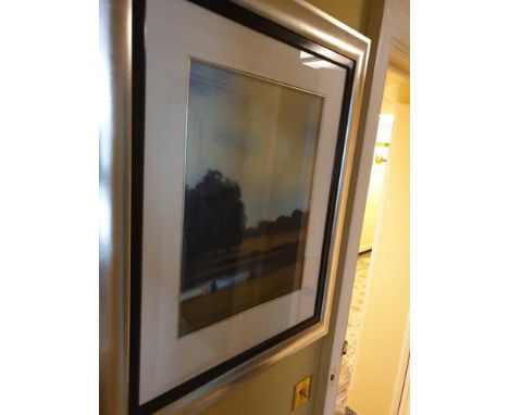 Lithograph Print Park Scene With 5 Figures Framed 80 x 60cm (Room 123)