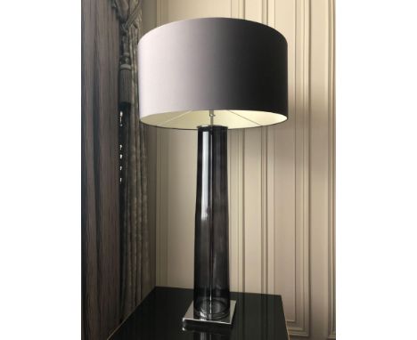 A Nickel And Black Glass Table Lamp With Shade 100cm (Room 232)