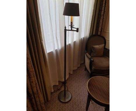 Library Floor Lamp Finished In English Bronze Swing Arm Function With Shade 156cm (Room 122)
