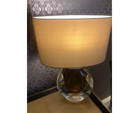 Heathfield And CO Mia Table Lamp Mouth-Blown Glass Features An Intense Drop Of Colour And A Satin Shade 50cm Tall (Room 227)